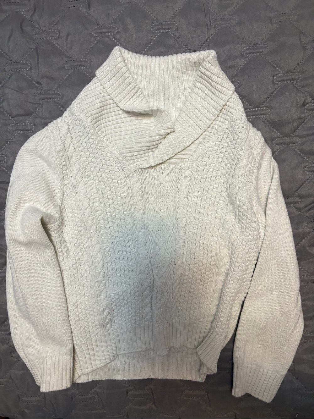 Izod Cream Cable Knit Turtleneck Sweater